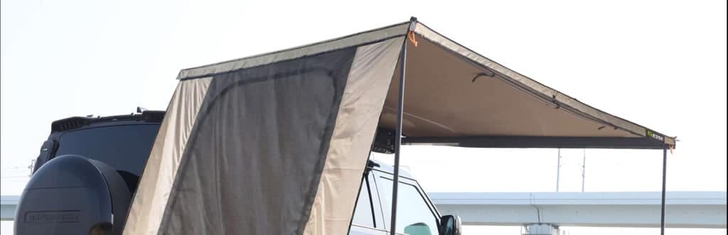 Versatile 120-Degree Awning with Enhanced Durability and Features