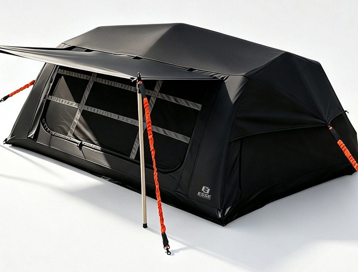 Air Swag inflatable canvas swag with door open