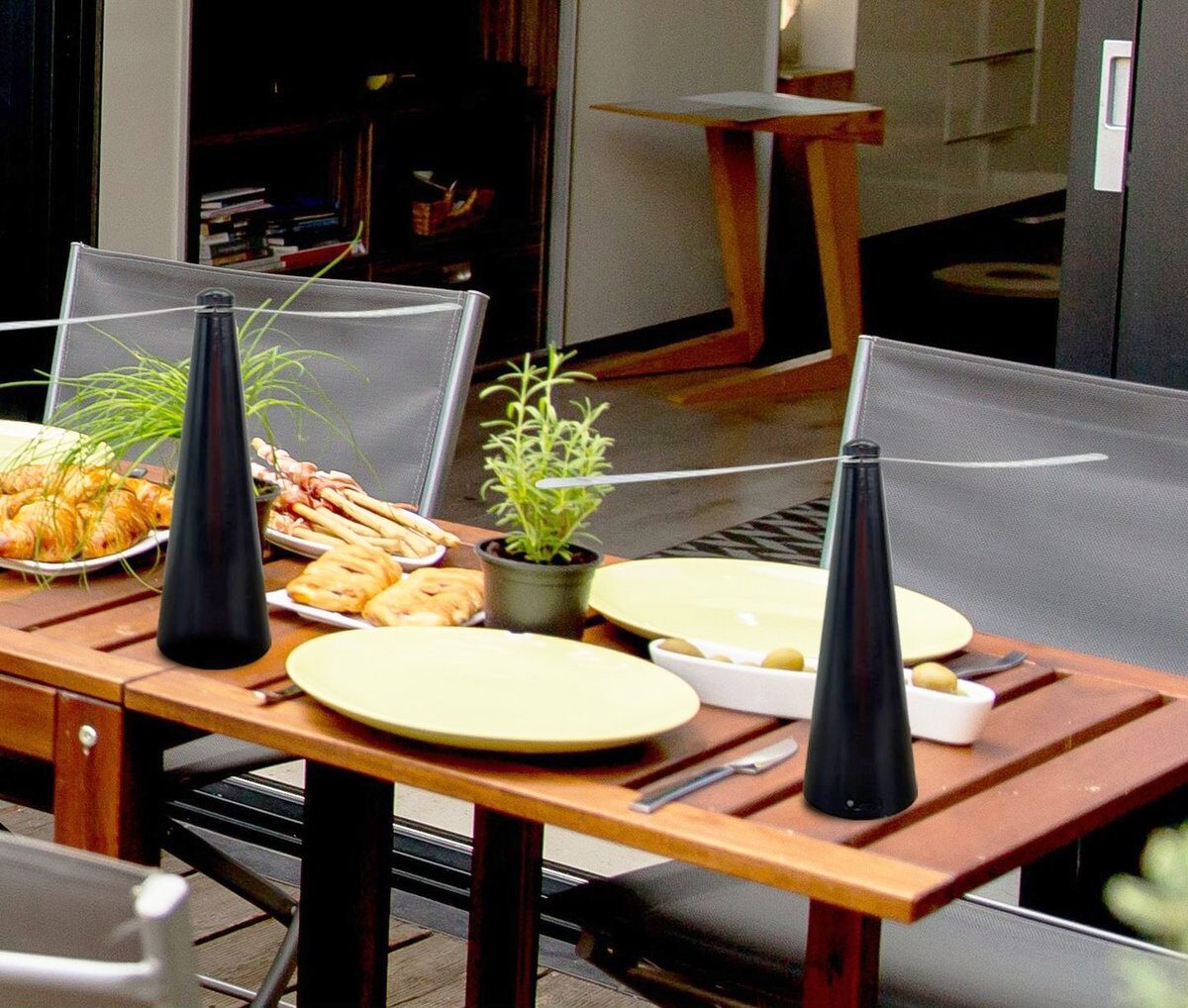 Table fly repellent fan with soft holographic blades