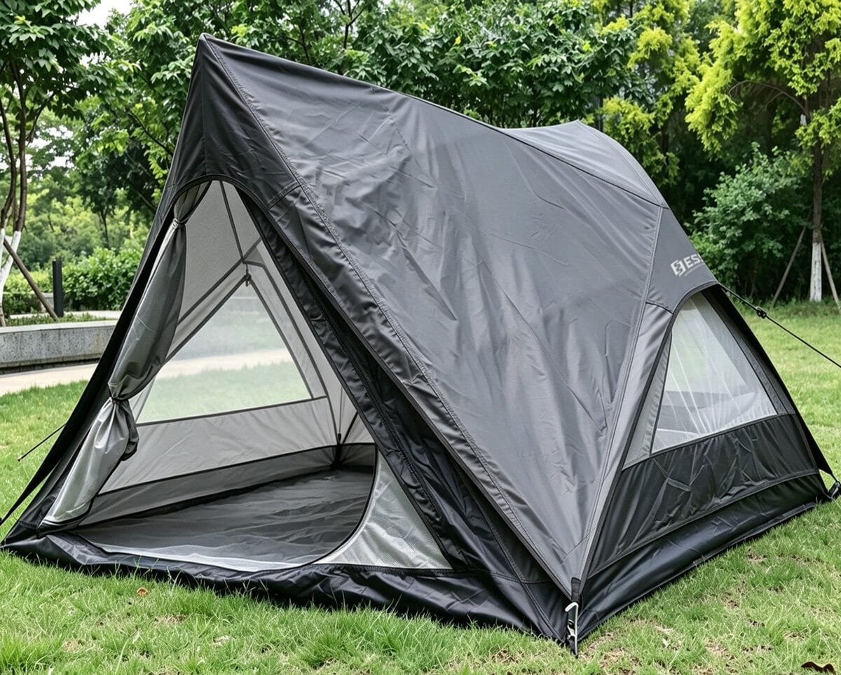 Mini Quick 3P tent with the door open
