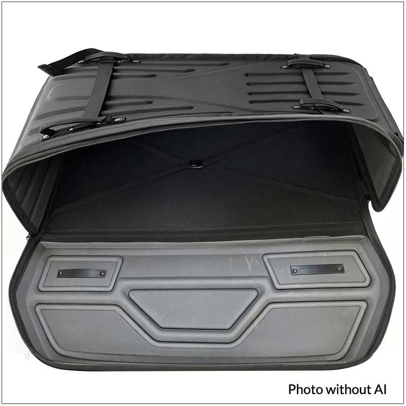 ESSE 4x4 Bag open, showing the EVA shell and around 200 L of space
